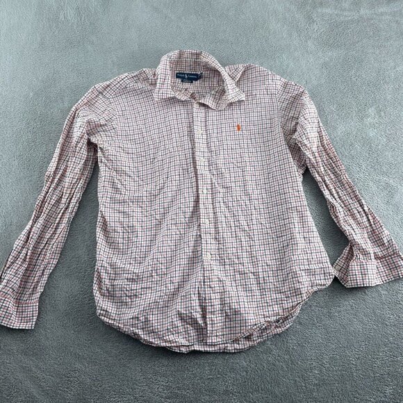 Ralph Lauren Mens XXL Classic Fit Button-Up Shirt Red/White Plaid Cotton 5090 - Picture 1 of 7